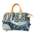 Louis Vuitton Handbag Monogram Denim Patchwork Speedy 30 Blue