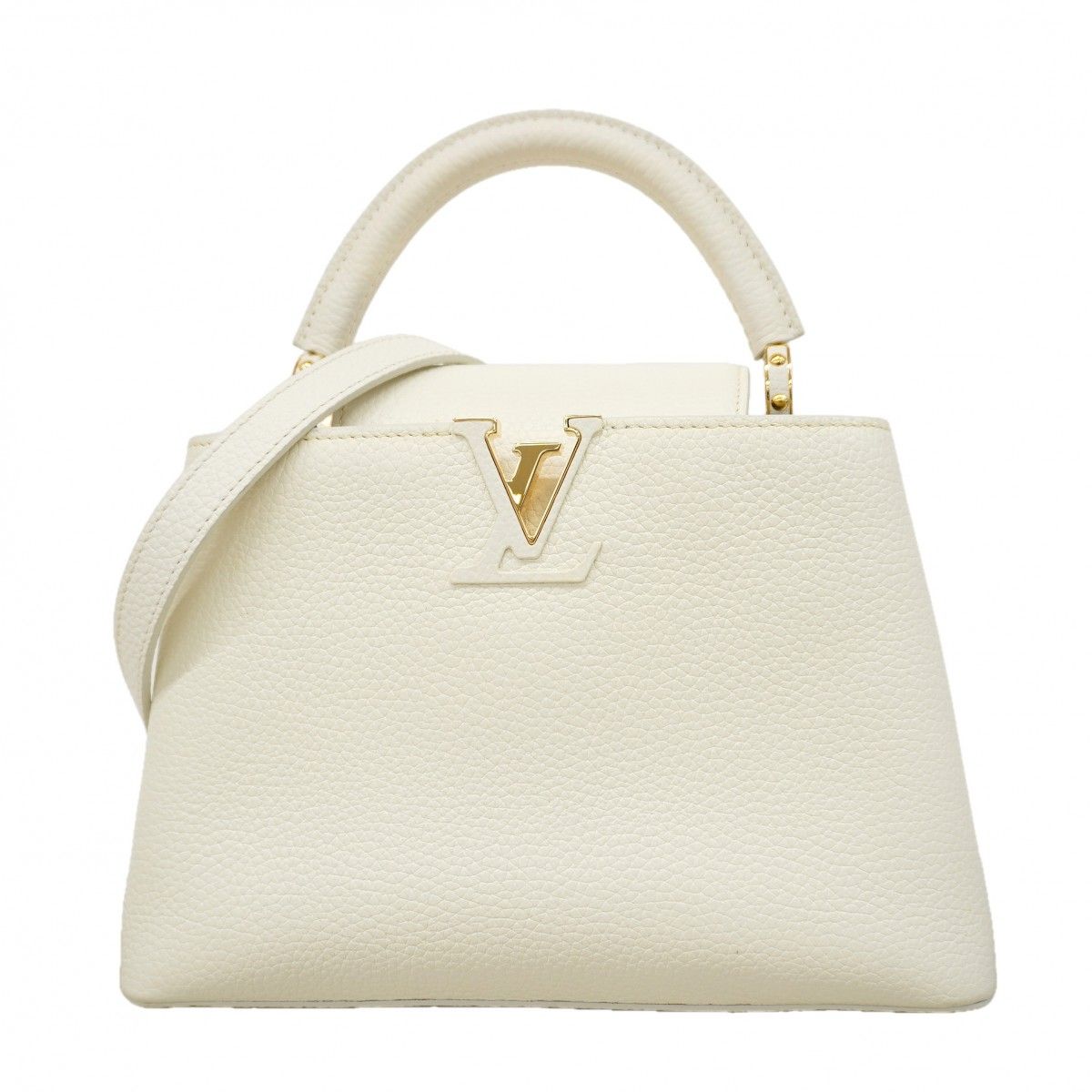 Louis Vuitton Handbag Taurillon Capucines BB Gray Blanc 2-Way