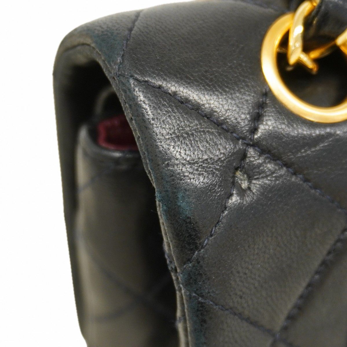 Chanel Shoulder Bag Quilted Lambskin Black Gold — view 7