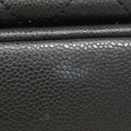 Chanel Shoulder Bag Quilted Caviar Leather Black Champagne Gold — view 9