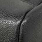 Chanel Shoulder Bag Quilted Caviar Leather Black Champagne Gold — view 6