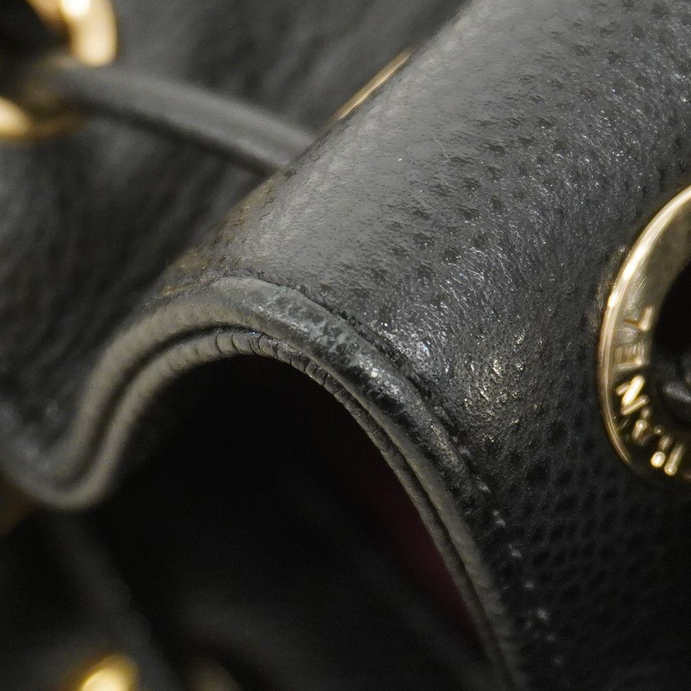 Chanel Shoulder Bag Quilted Caviar Leather Black Champagne Gold — view 7