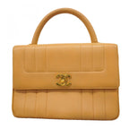 Chanel Handbag Mademoiselle Lambskin Beige Gold