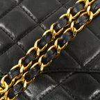 Chanel Shoulder Bag Quilted Limited Edition Lambskin Black Gold Silver — view 9