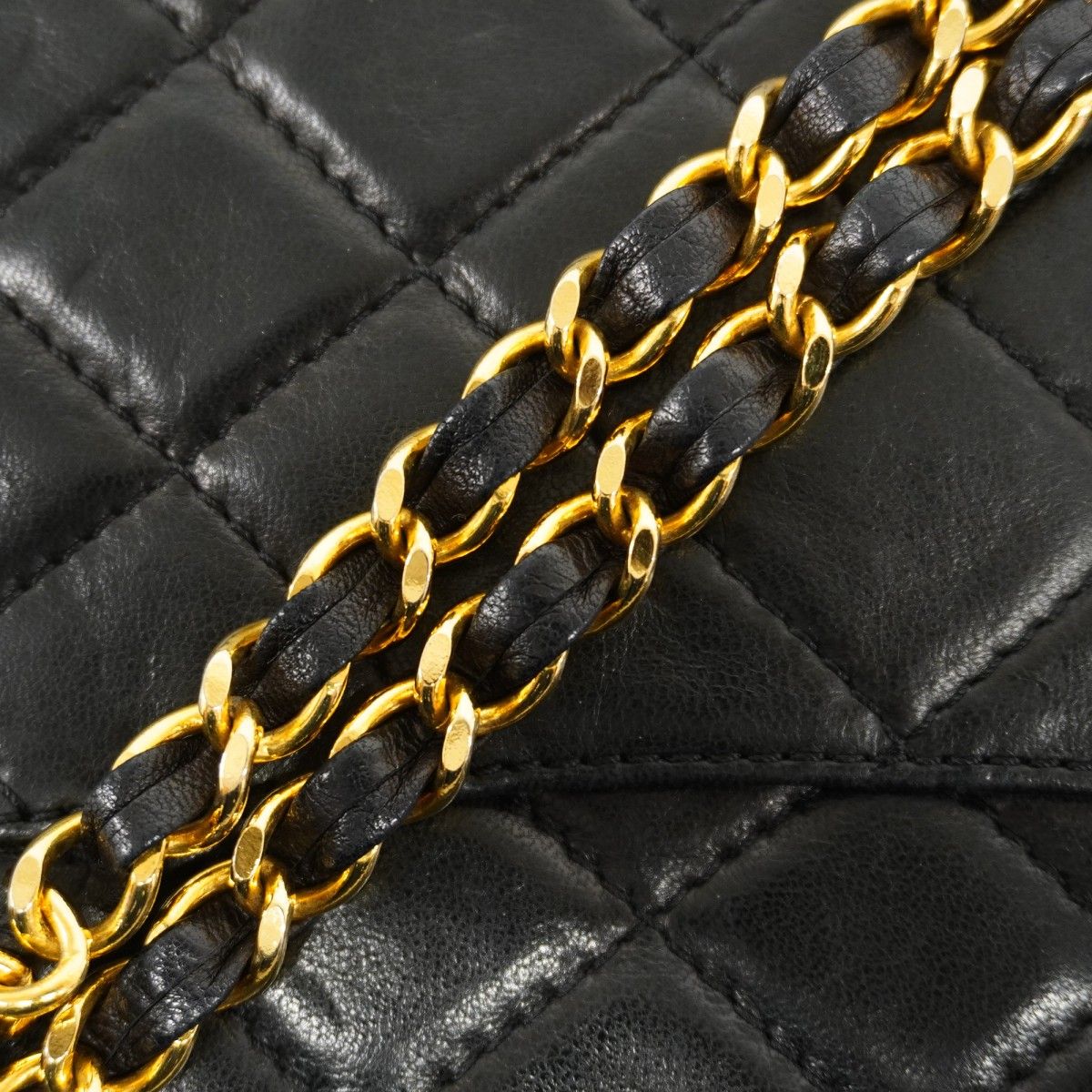 Chanel Shoulder Bag Quilted Limited Edition Lambskin Black Gold Silver — view 9