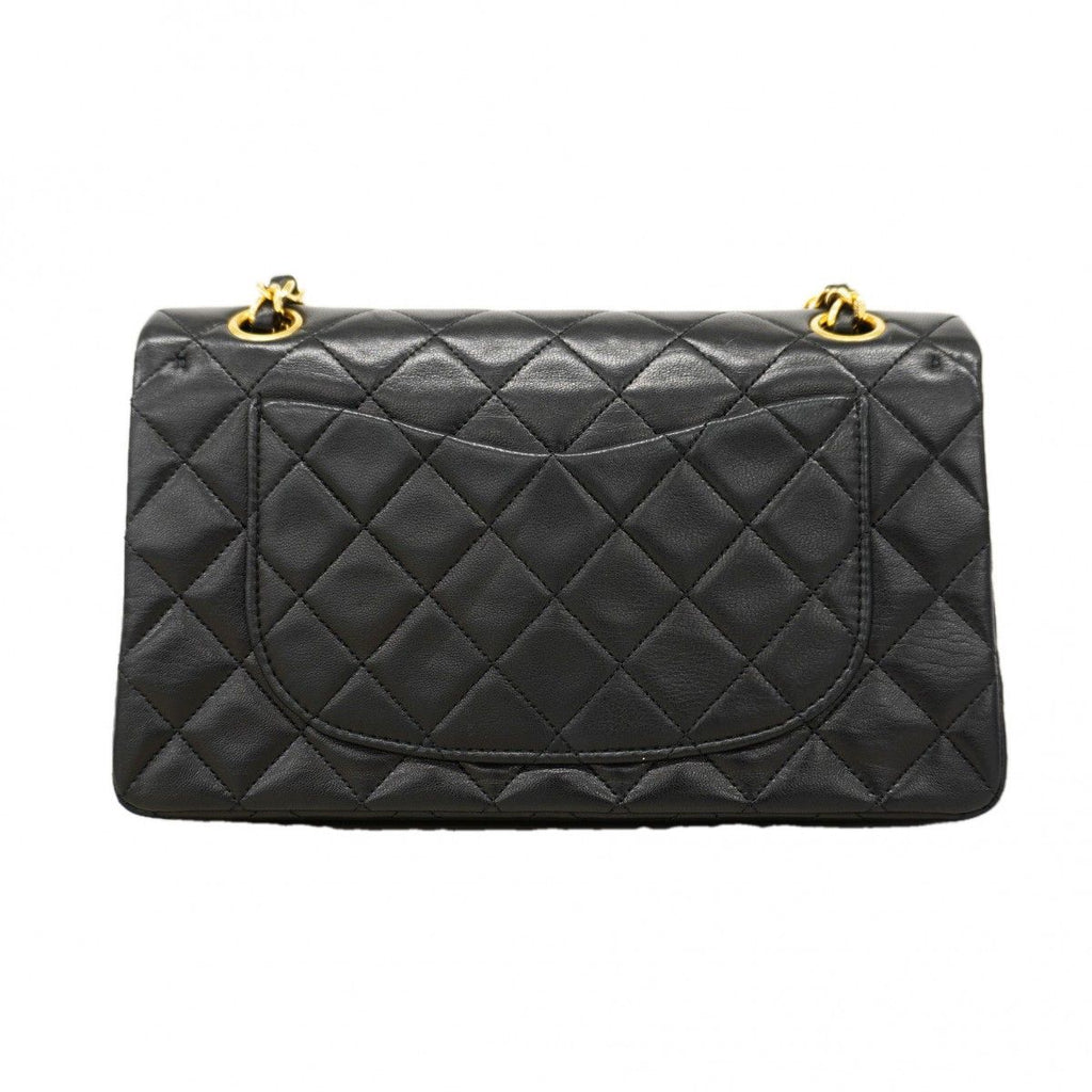 Chanel Shoulder Bag Quilted Lambskin Black Gold — view 9
