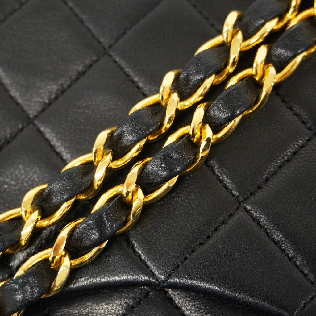 Chanel Shoulder Bag Quilted Lambskin Black Gold — view 8