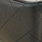 Chanel Shoulder Bag Quilted Lambskin Black Gold — view 7