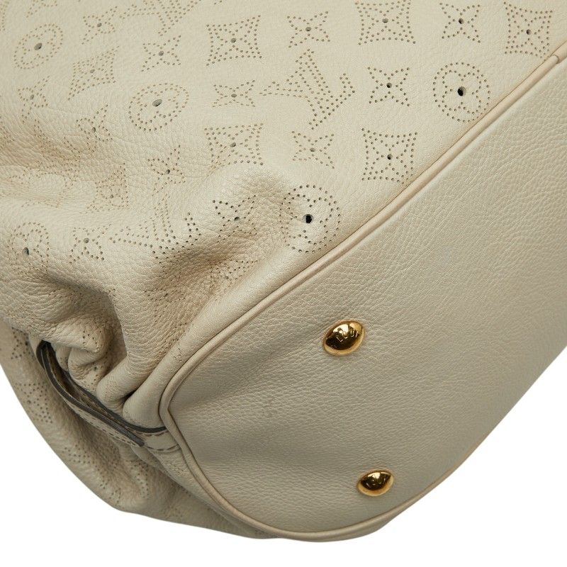 Louis Vuitton Monogram Mahina XL Shoulder Bag Gray Ivory White Leather — view 7