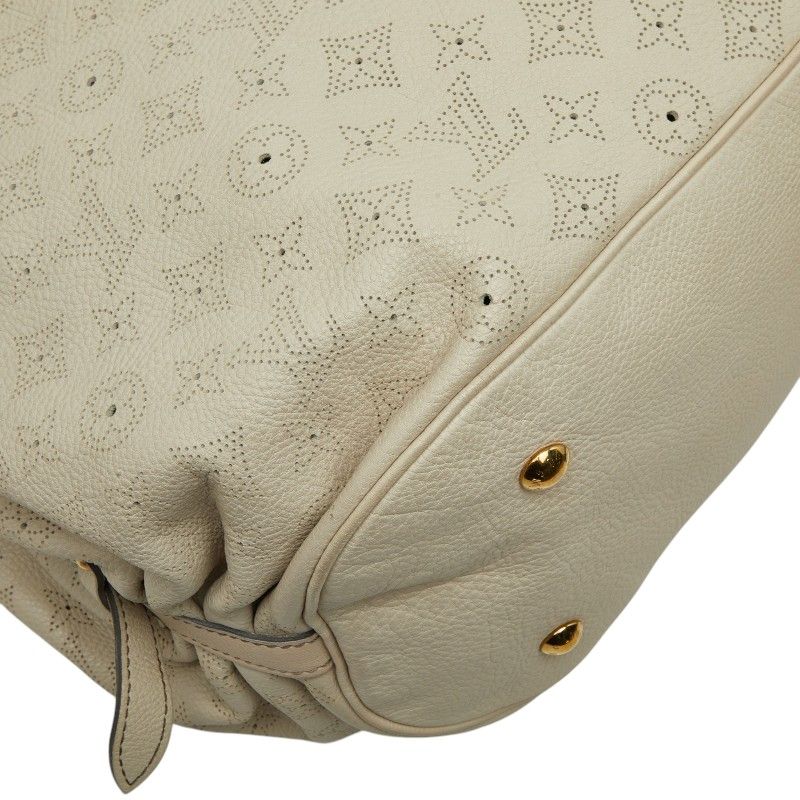 Louis Vuitton Monogram Mahina XL Shoulder Bag Gray Ivory White Leather — view 5