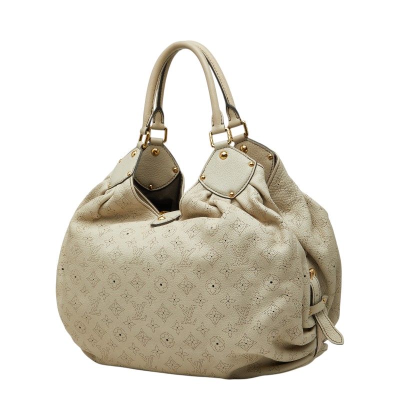 Louis Vuitton Monogram Mahina XL Shoulder Bag Gray Ivory White Leather — view 2