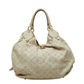 Louis Vuitton Monogram Mahina XL Shoulder Bag Gray Ivory White Leather