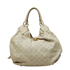 Louis Vuitton Monogram Mahina XL Shoulder Bag Gray Ivory White Leather
