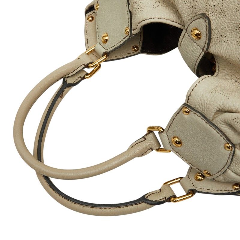Louis Vuitton Monogram Mahina XL Shoulder Bag Gray Ivory White Leather — view 8