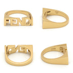 Fendi Letter Ring Logo M Gold — view 2