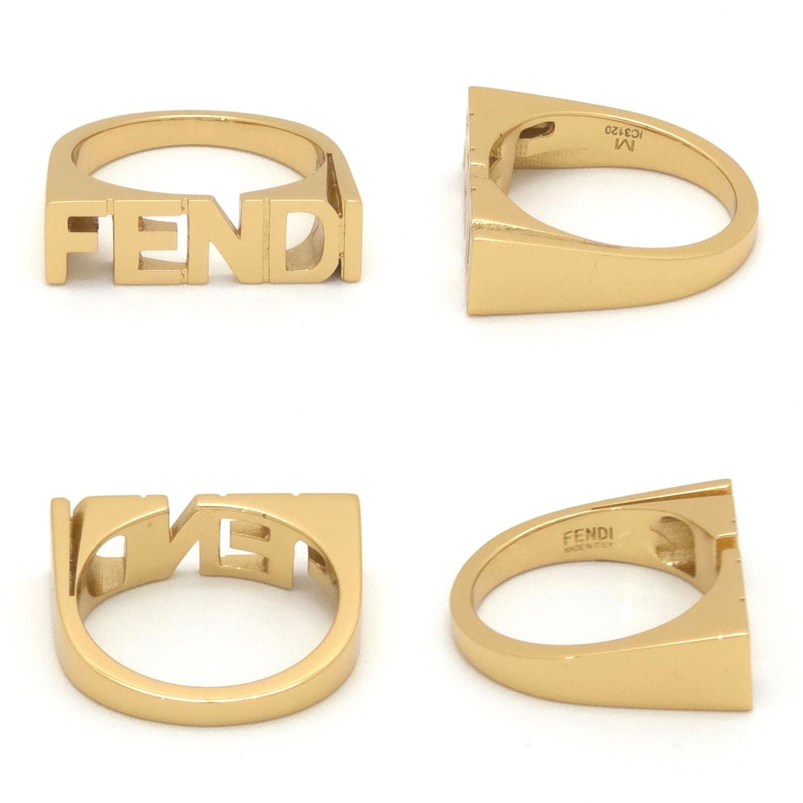 Fendi Letter Ring Logo M Gold — view 2