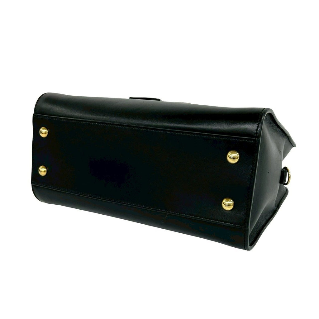 Saint Laurent Paris Cabas YSL Logo Leather 2-Way Shoulder Bag Black — view 8
