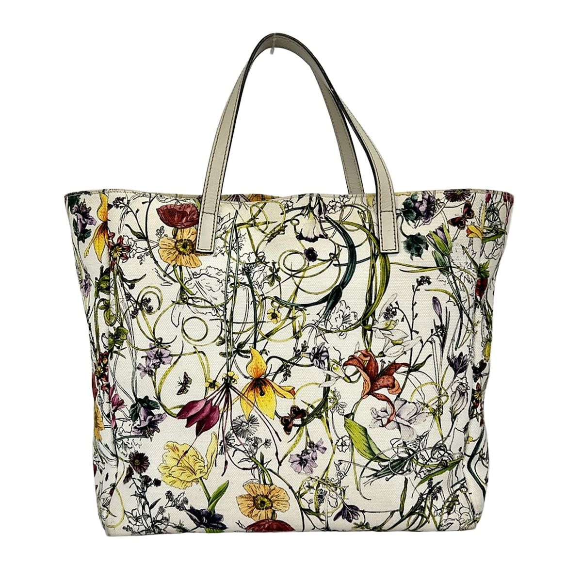 Gucci Tote Flora Ivory Green Multi Leather — view 3