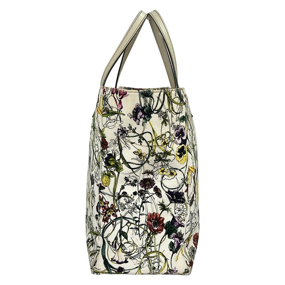 Gucci Tote Flora Ivory Green Multi Leather — view 4