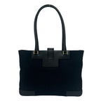 Gucci Vintage Logo Canvas Leather Tote Black — view 3