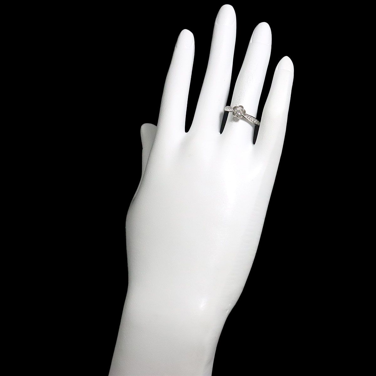 Chanel Camellia Diamond 50 Ring Pt Platinum — view 7