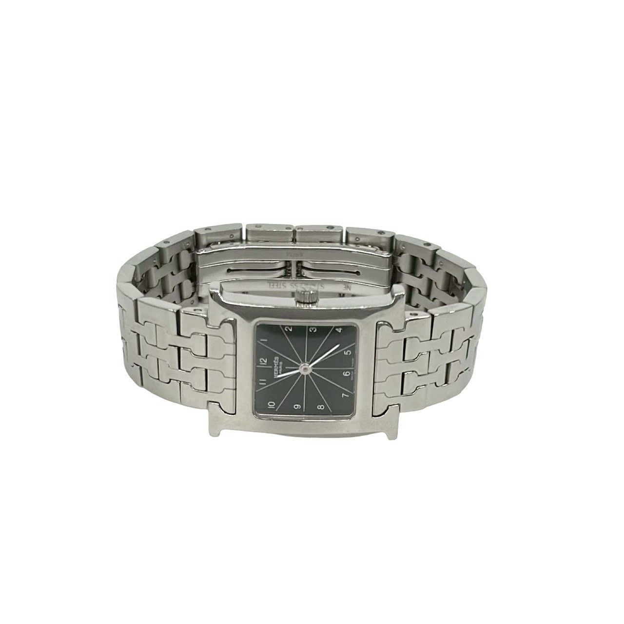 Hermes Watch Stainless Steel Quartz Wristwatch Silver Black — view 6