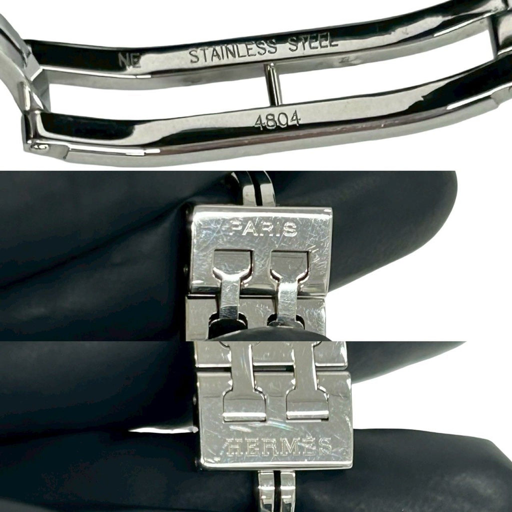 Hermes Watch Stainless Steel Quartz Wristwatch Silver Black — view 2