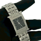 Hermes Watch Stainless Steel Quartz Wristwatch Silver Black — view 4