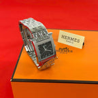 Hermes Watch Stainless Steel Quartz Wristwatch Silver Black