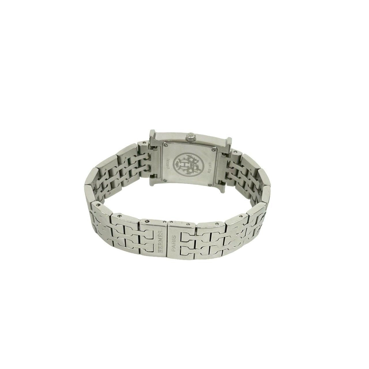 Hermes Watch Stainless Steel Quartz Wristwatch Silver Black — view 7