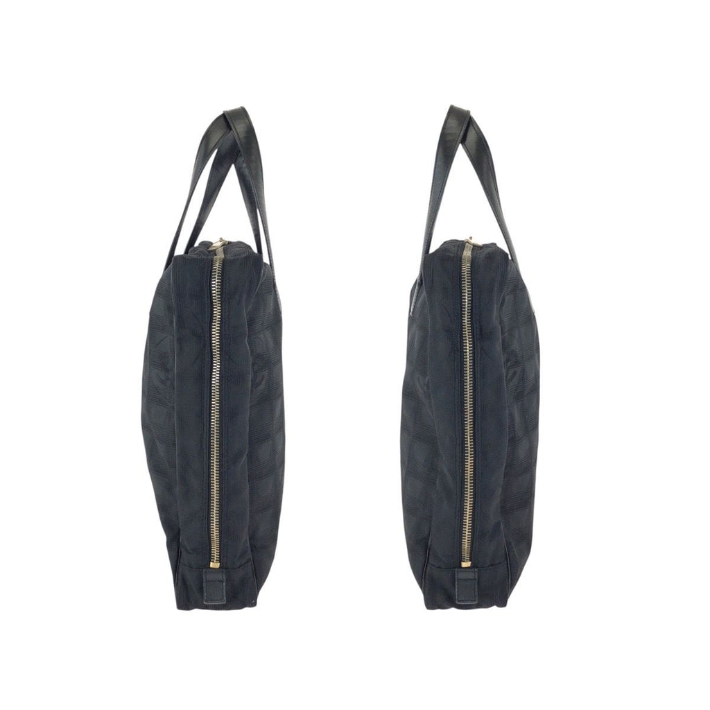 Chanel New Travel Line CC Logo Black Gold Nylon Leather Tote Business — view 7