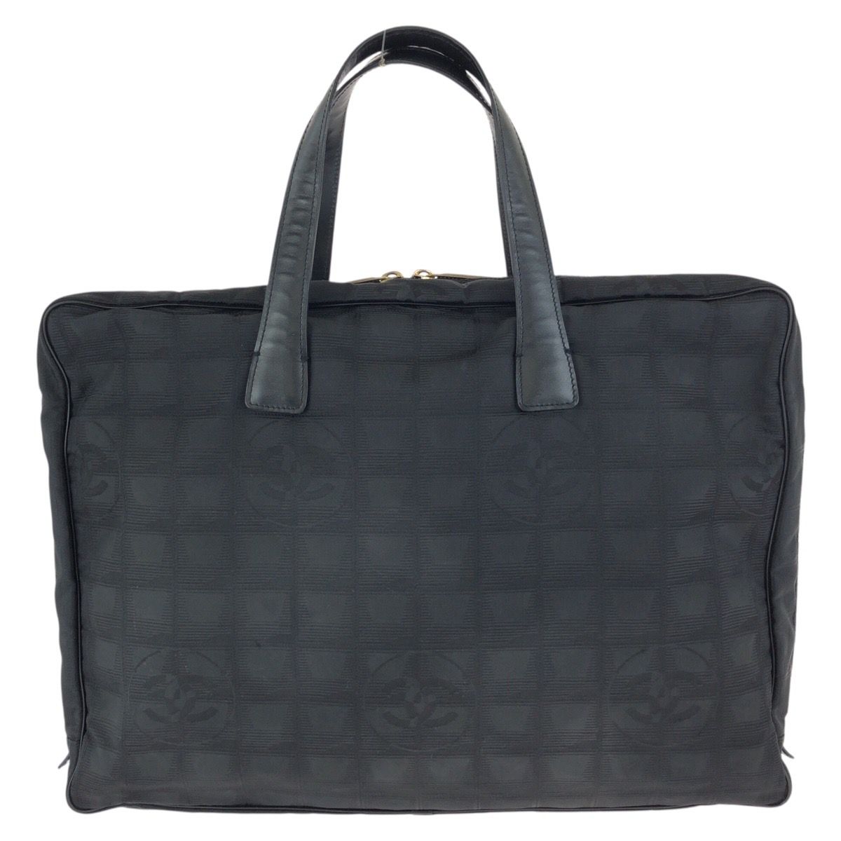 Chanel New Travel Line CC Logo Black Gold Nylon Leather Tote Business — view 2