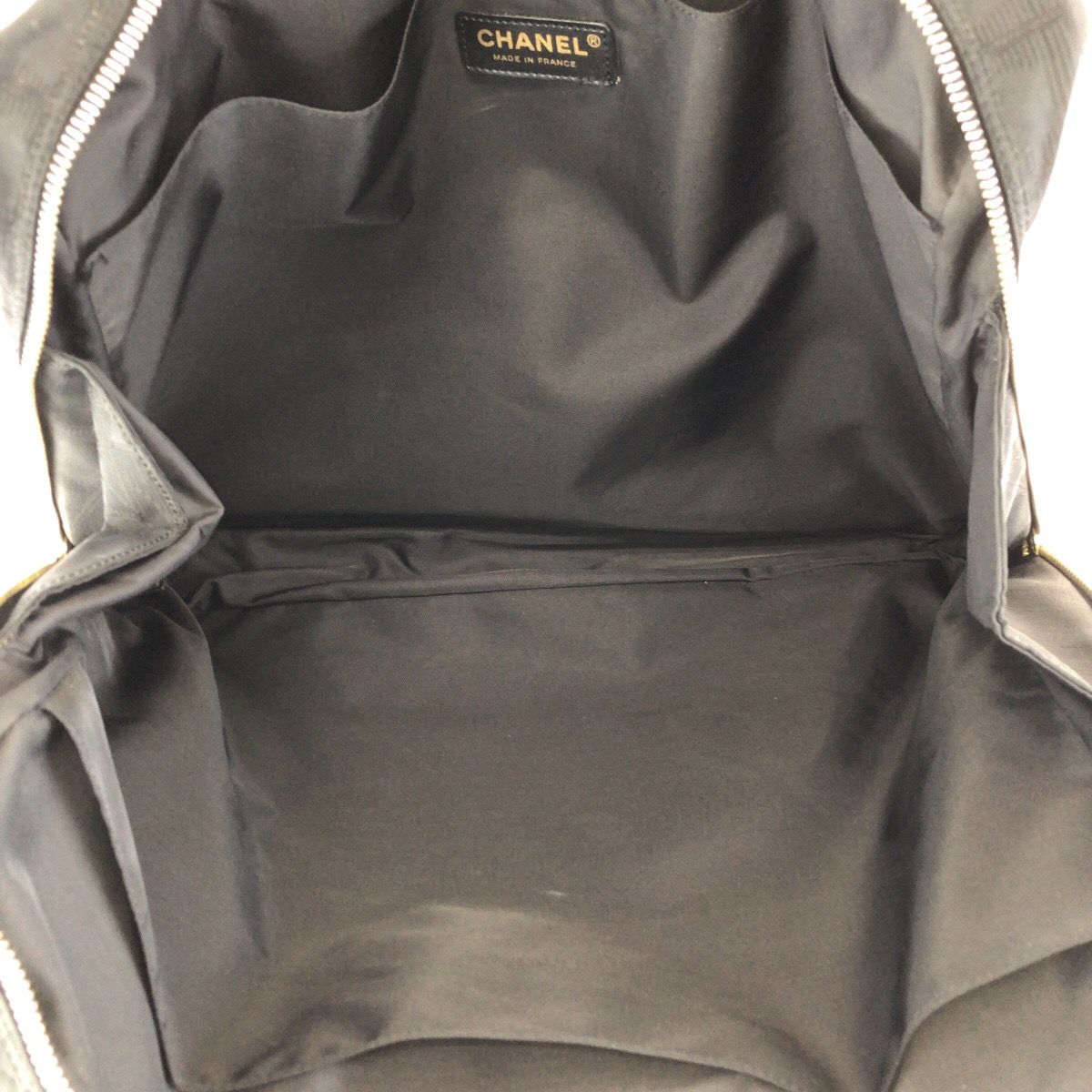 Chanel New Travel Line CC Logo Black Gold Nylon Leather Tote Business — view 8