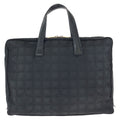 Chanel New Travel Line CC Logo Black Gold Nylon Leather Tote Business