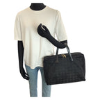 Chanel New Travel Line CC Logo Black Gold Nylon Leather Tote Business — view 6