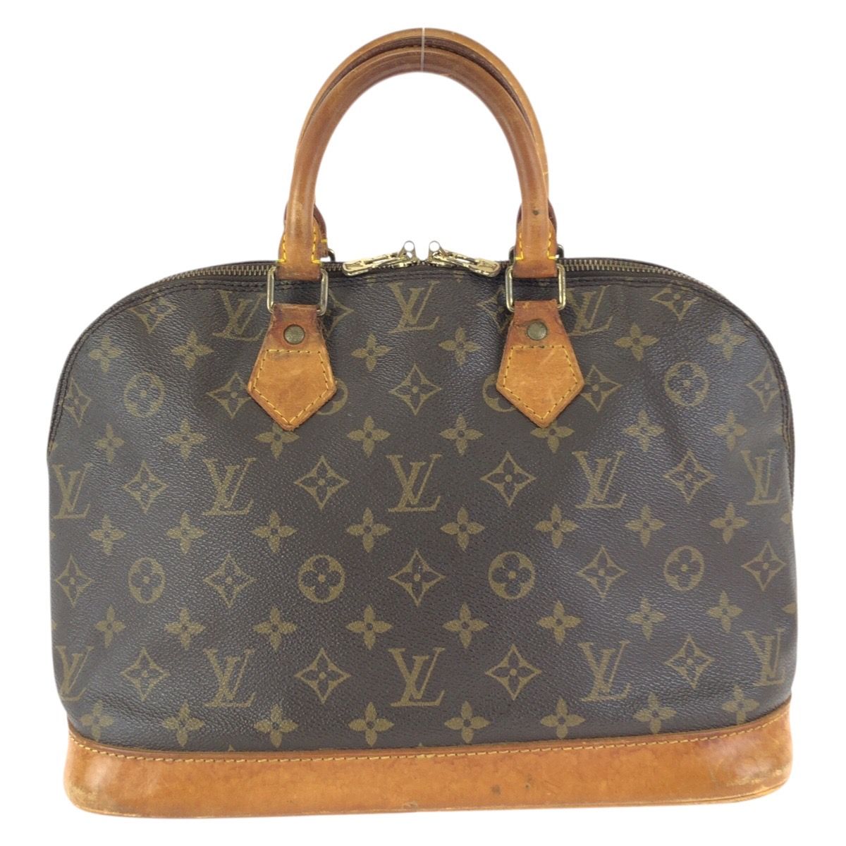 Louis Vuitton Monogram Alma PM Brown Gold Leather Tote — view 2