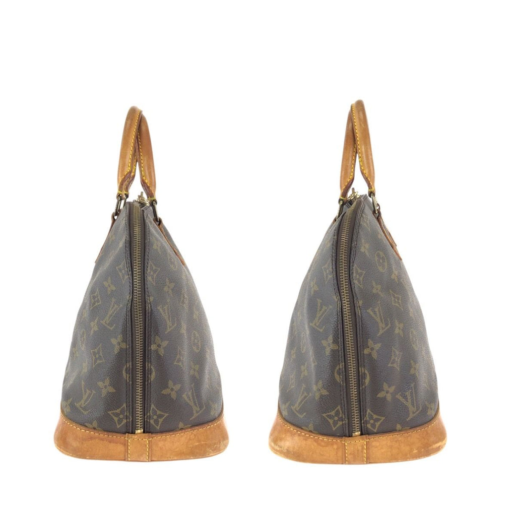 Louis Vuitton Monogram Alma PM Brown Gold Leather Tote — view 8