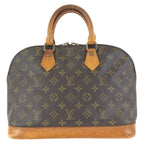Louis Vuitton Monogram Alma PM Brown Gold Leather Tote