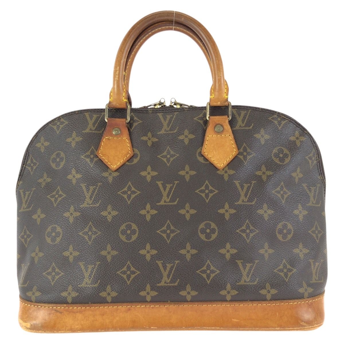 Louis Vuitton Monogram Alma PM Brown Gold Leather Tote