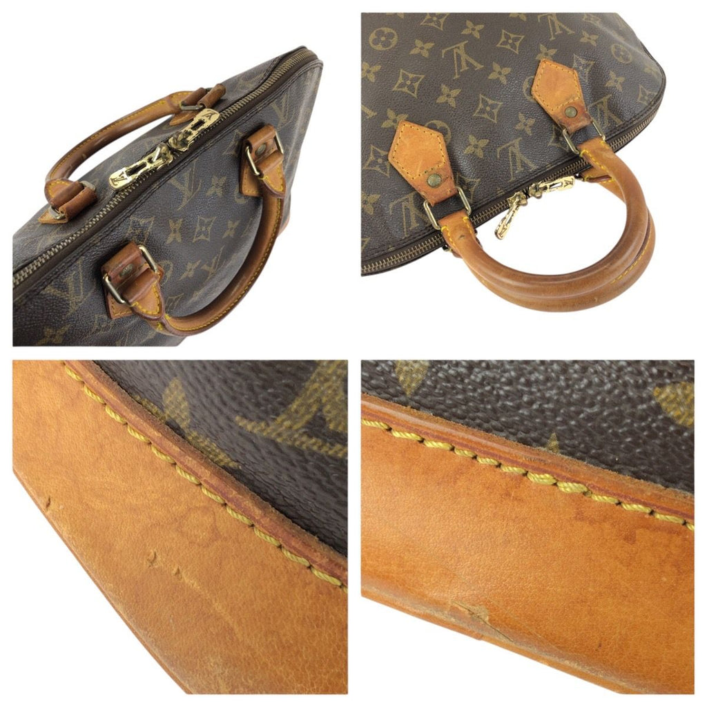 Louis Vuitton Monogram Alma PM Brown Gold Leather Tote — view 6