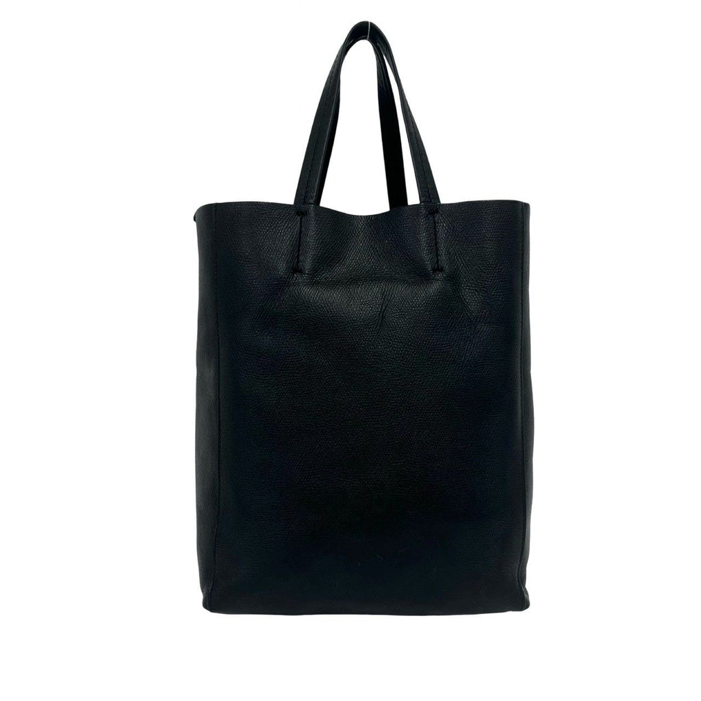 Celine Vertical Cabas Leather 2-Way Shoulder Bag Mini Tote Black — view 3