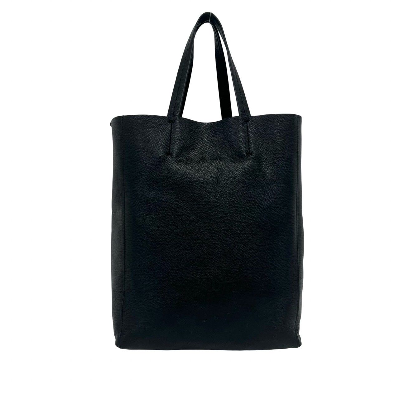 Celine Vertical Cabas Leather 2-Way Shoulder Bag Mini Tote Black — view 3