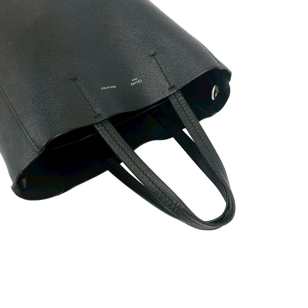 Celine Vertical Cabas Leather 2-Way Shoulder Bag Mini Tote Black — view 4