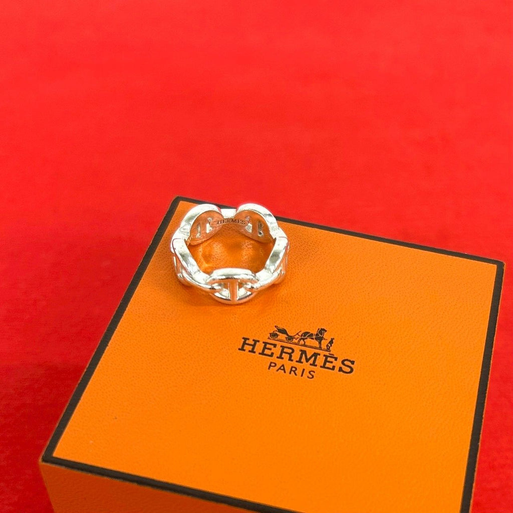 Hermes Chaine D'ancre Ring 925 Sterling Silver
