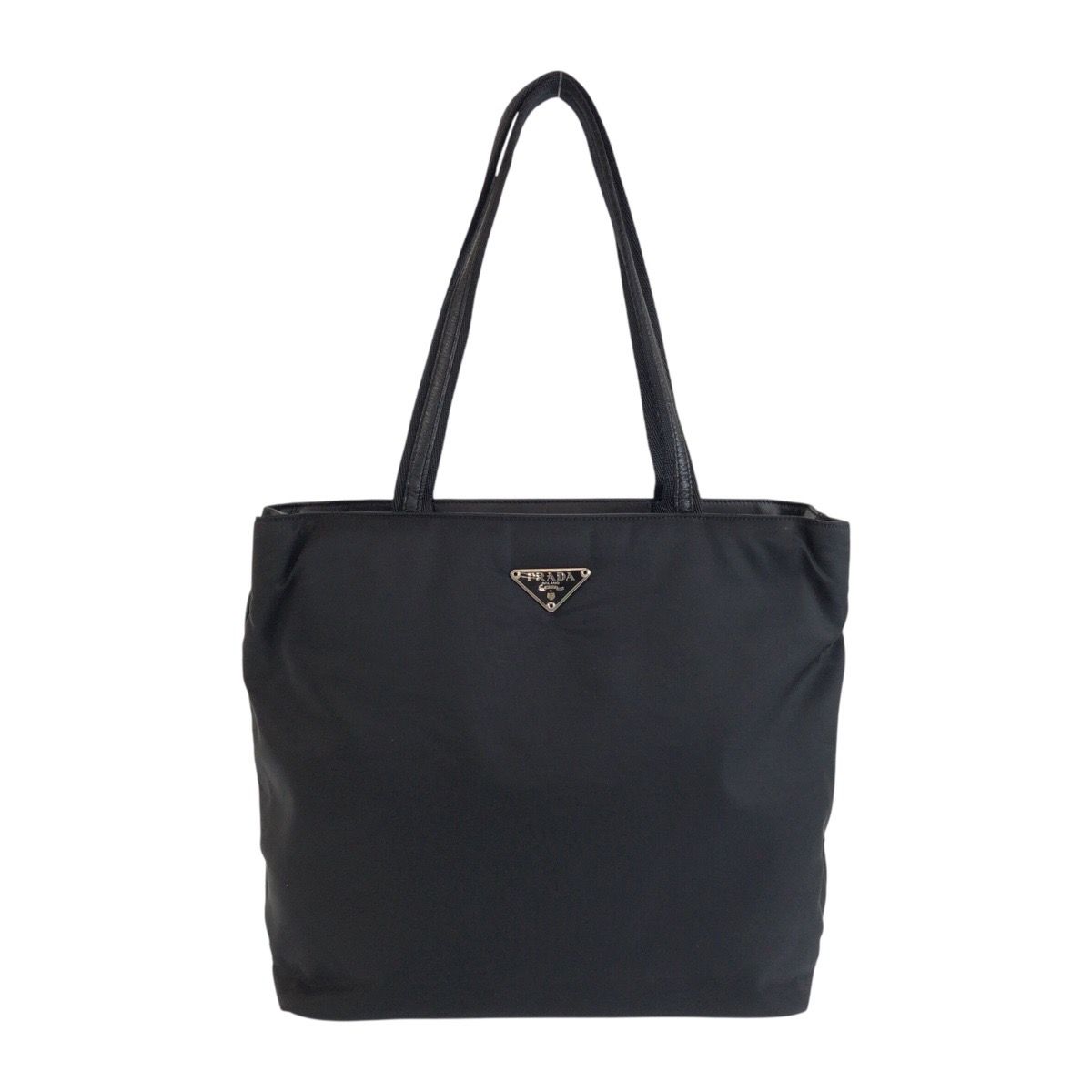 Prada Tessuto Black Nylon Leather Tote Shoulder