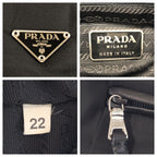Prada Tessuto Black Nylon Leather Tote Shoulder — view 4