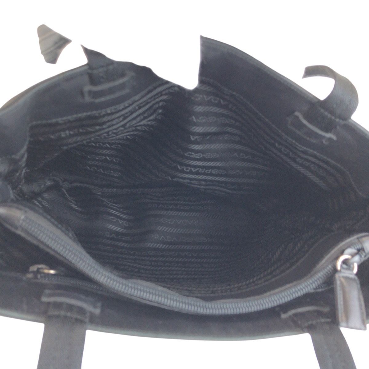 Prada Tessuto Black Nylon Leather Tote Shoulder — view 7
