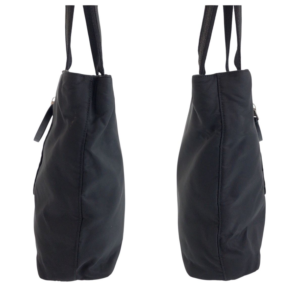 Prada Tessuto Black Nylon Leather Tote Shoulder — view 6