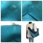 Louis Vuitton Epi Neverfull MM Blue Silver Leather Tote Shoulder — view 7