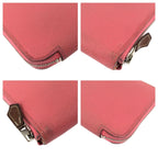 Hermes Azap Long Silk in Rose Azalea Pink Silver Veau Wallet Zip Around — view 4